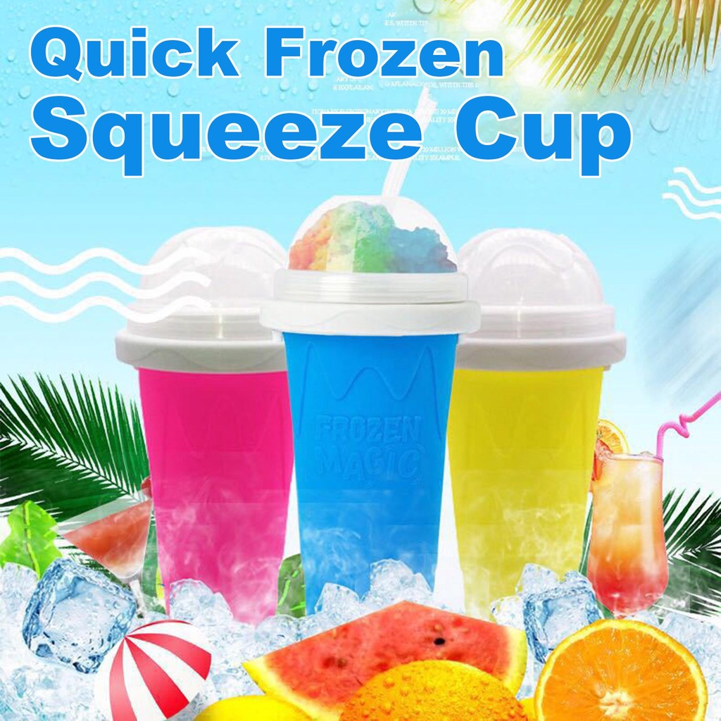 Solighter Slushie Cup Pendingin Pembuat Milk Shake Slushy Dua Lapis Untuk Anak Dan Keluarga