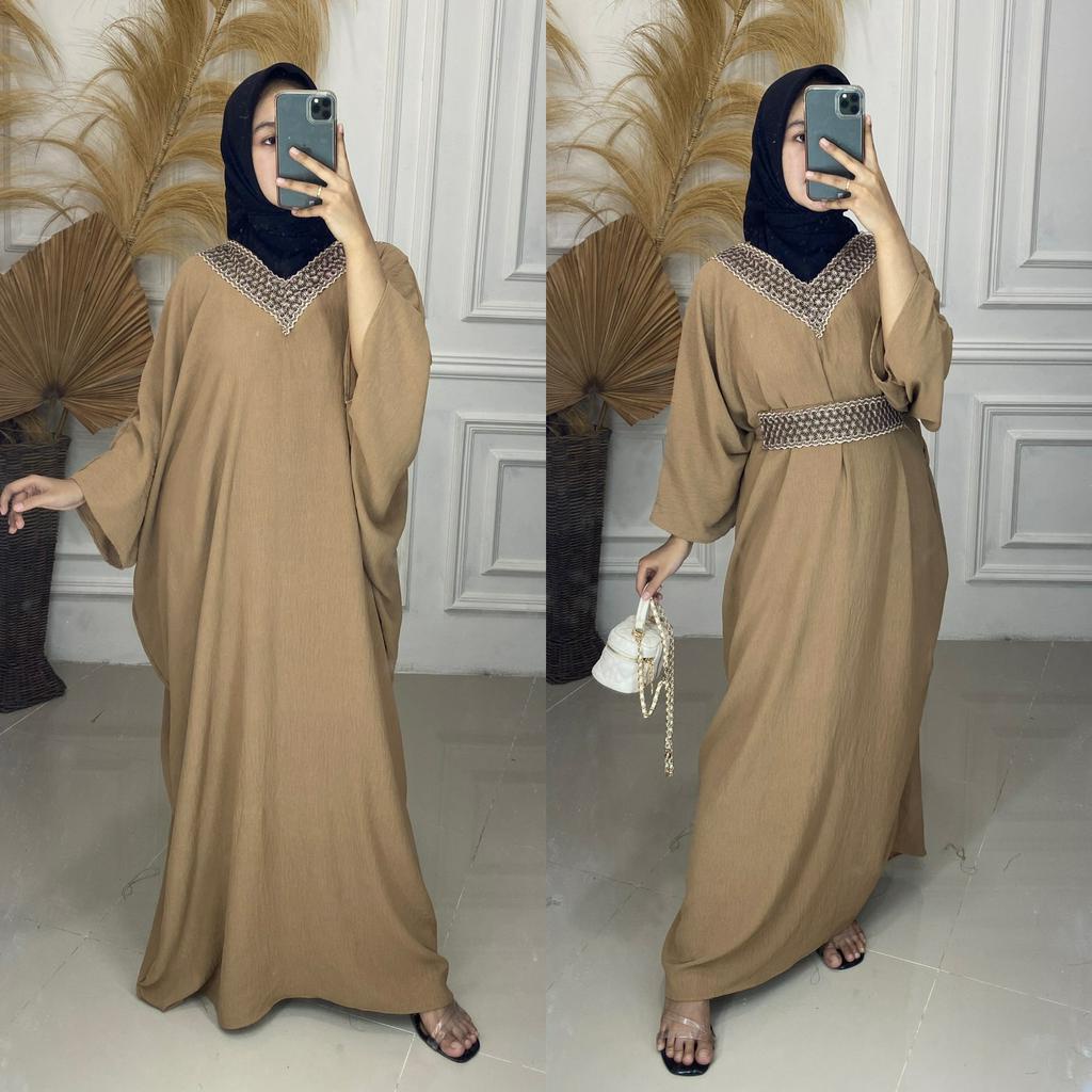 Tsamira gamis kaftan renda belt