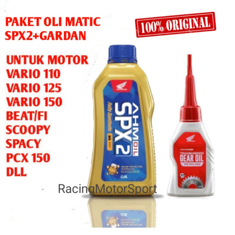 OLI SPX2+GEAR,UNTUK SEMUA MOTOR  HONDA MATIC, ORIGINAL 100%