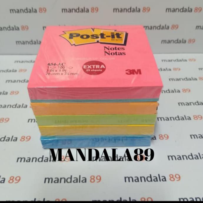 

Big Sale POST IT 654 3M WARNA / 1 pack isi 5 pad Diskon