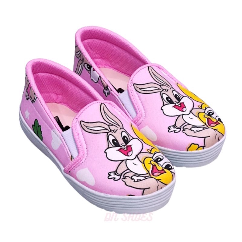 Sneakers Anak Cewek Sepatu Tali Anak Perempuan Motif Unicorn Ungu Cute 1- 7 tahun