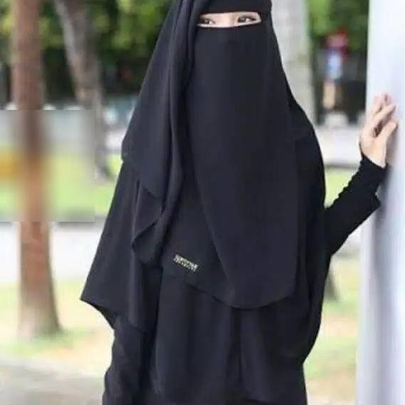 ♛♛ Niqab Cadar Yaman Savira Mini Wolfis Diamond / Cadar Bandana Niqab Yaman Panjang 72cm Wolpeach