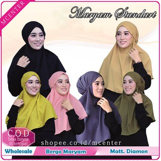 2 jilbab bergo MARYAM ,hijab tali instan ,jilbab instant,jilbab no ped,jilbab cantik