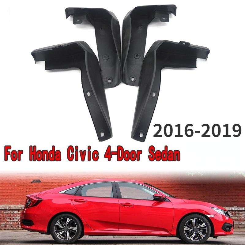 1 Set Mud Flap Pelindung Splash Untuk Fender Mobil Honda Civic 4 Pintu Sedan 2016 2017 2018 2019