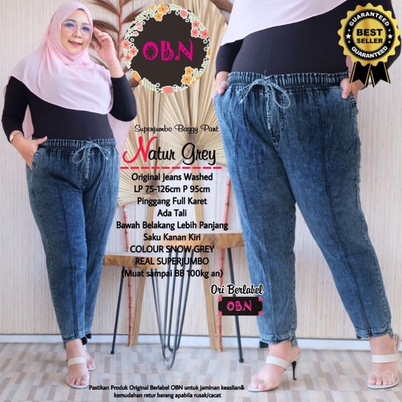 celana jumbo wanita baggy jumbo jeans jumbo pinggang kolor denim baggy pant tulang