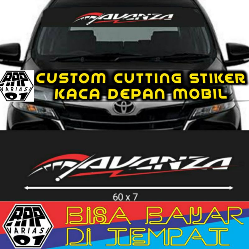 stiker kaca depan mobil AVANZA, stiker Cutting kaca mobil