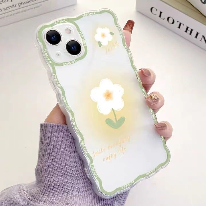 Case Pelindung Handphone Motif Bunga Untuk IPhone 13 / 12 Pro Max / 11 / XS / XR / X / 8 / 7 / 6 Plus