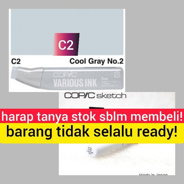 

COPIC SKETCH MARKER C2 COOL GRAY NO. 2 GREY VARIOUS REFILL COPIC ISI COLOR COLOUR