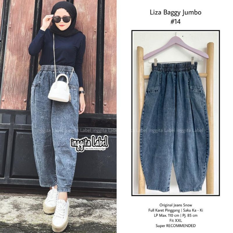 liza baggy jumbo #14 celana baggy jeans by inggita