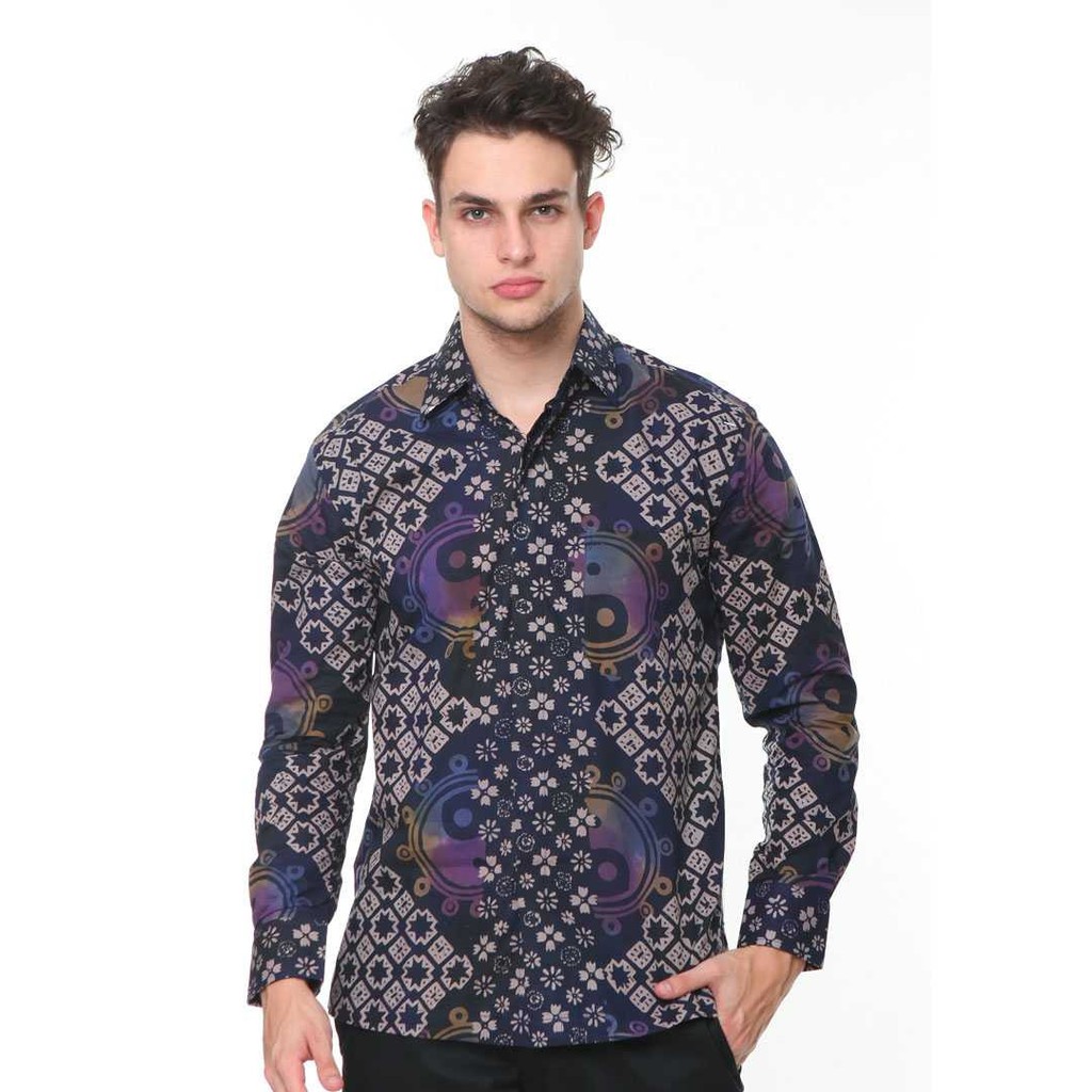 Agrapana Saskara Cap Kemeja Batik Lengan Panjang