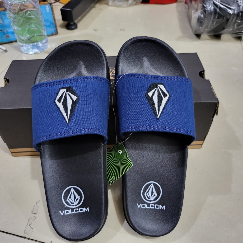 sandal slip on pria sendal slide VOLCOM extralight phylon GRADE A hitam orange sandal distro