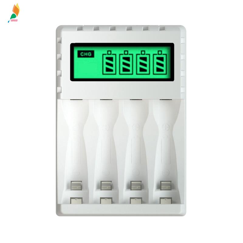 Charger Baterai AA / AAA / NiCd Nimh / Nimh / AA 4 Slot Dengan Layar LCD