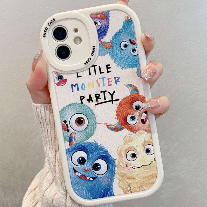 Case Desain Kartun Monster Kamera Melingkar Untuk IPhone 12 13 11 Pro Max X Xs Max Xr 7 8 Plus Xgs1