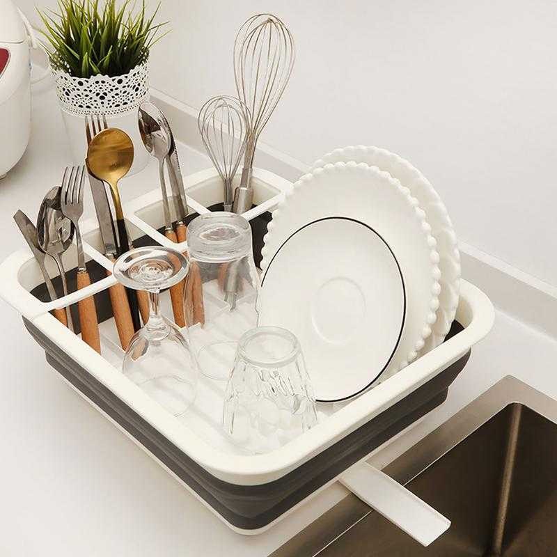 Promo Terbaru!!!Alat Dapur Rak Piring Lipat Pengering Gelas Portable Dish Rack Drying Foldable Rak Cucian Berkualitas