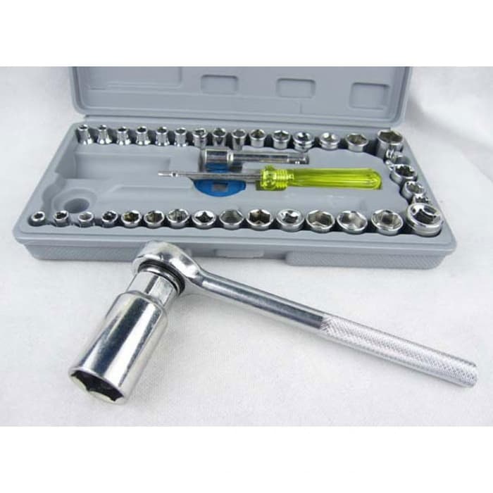 Kunci Pas 40 Pcs/ Kunci shock Wrench Set 1/4 Bolting Socket wrench set / Kunci Sok