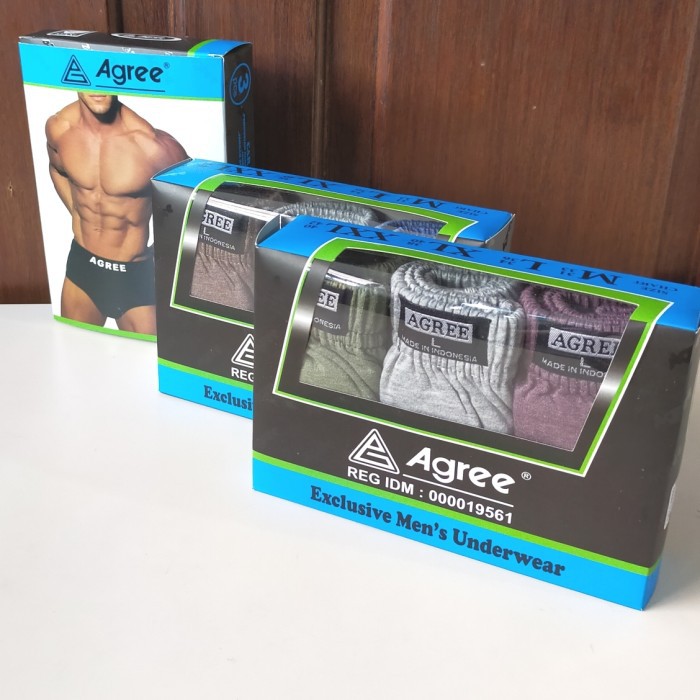 AGREE SET 3 Celana Dalam Pria Dewasa MAXY - CD Agree Box BIRU - Pakaian Dalam - Underwear