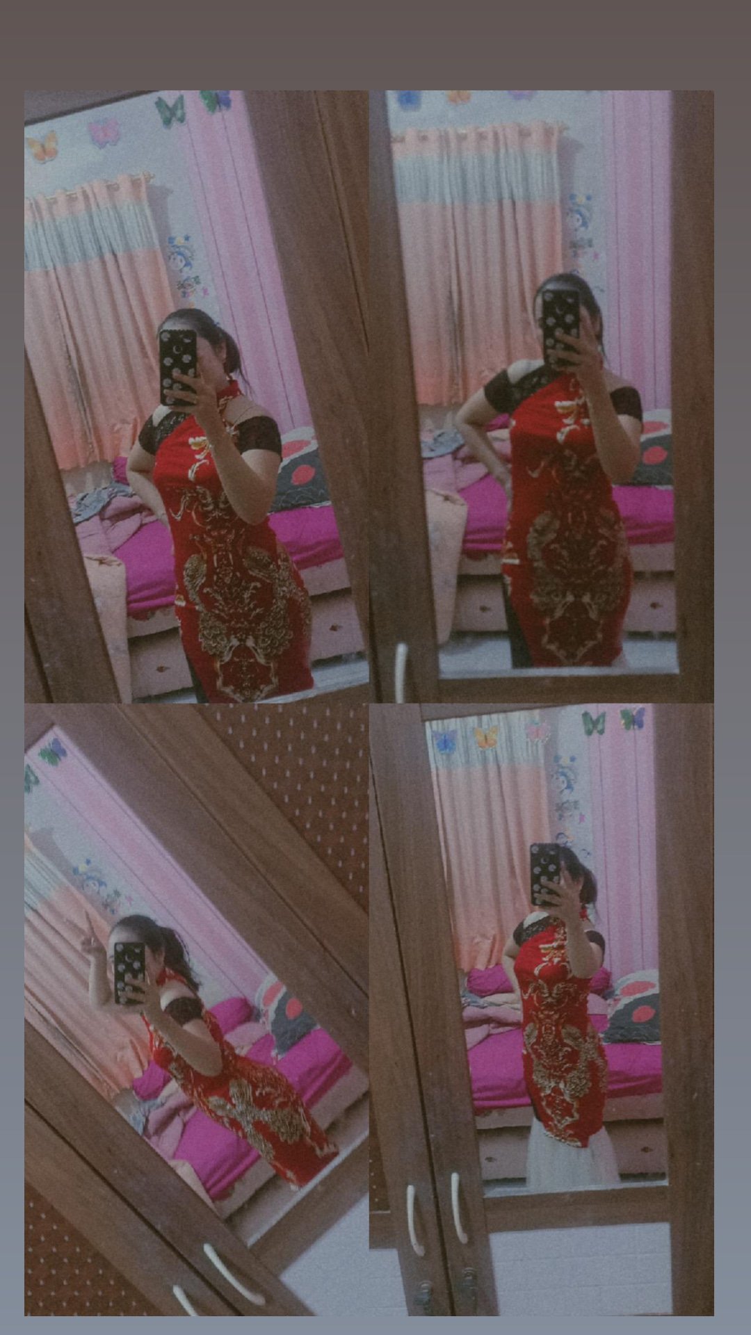 Baju Batik Wanita – Ceongsam Batik Wanita  014 - 031 - 032 Red Koin