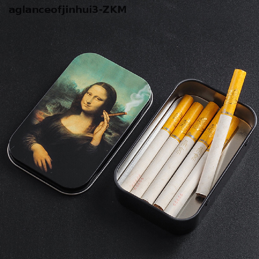 [AGID] Fashion Tin Storage Box Tobacco Box humidor rolling paper Cigarette Case Holder [zkm]
