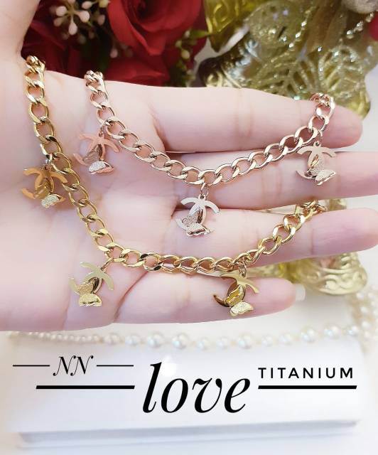 Titanium gelang dan cincin 1704h