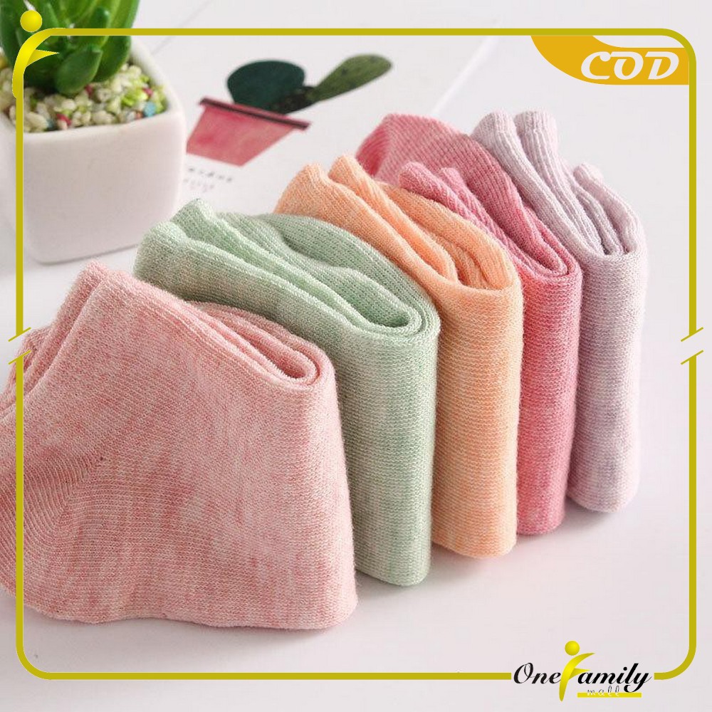 ONE-P59 Kaos Kaki Semata Kaki Polos / Kaus Kaki Wanita / Kaos Kaki Ankle Dewasa / Short Socks Import-1