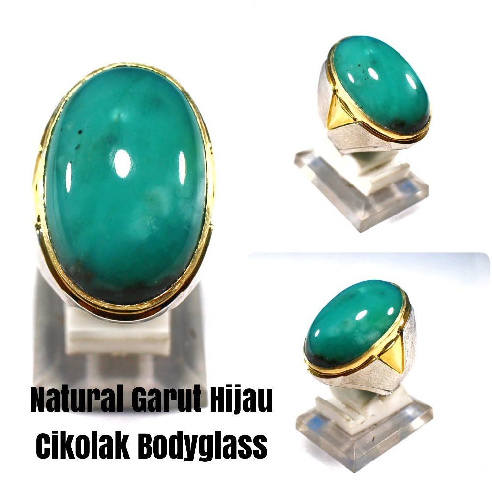 CINCIN BATU AKIK NATURAL HIJAU GARUT CIKOLAK