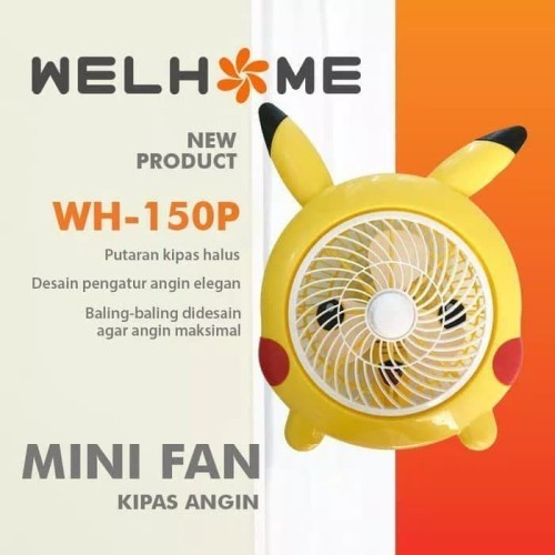 Welhome Kipas Angin Karakter PIKACHU WH-150P - Kipas Duduk 8 inch