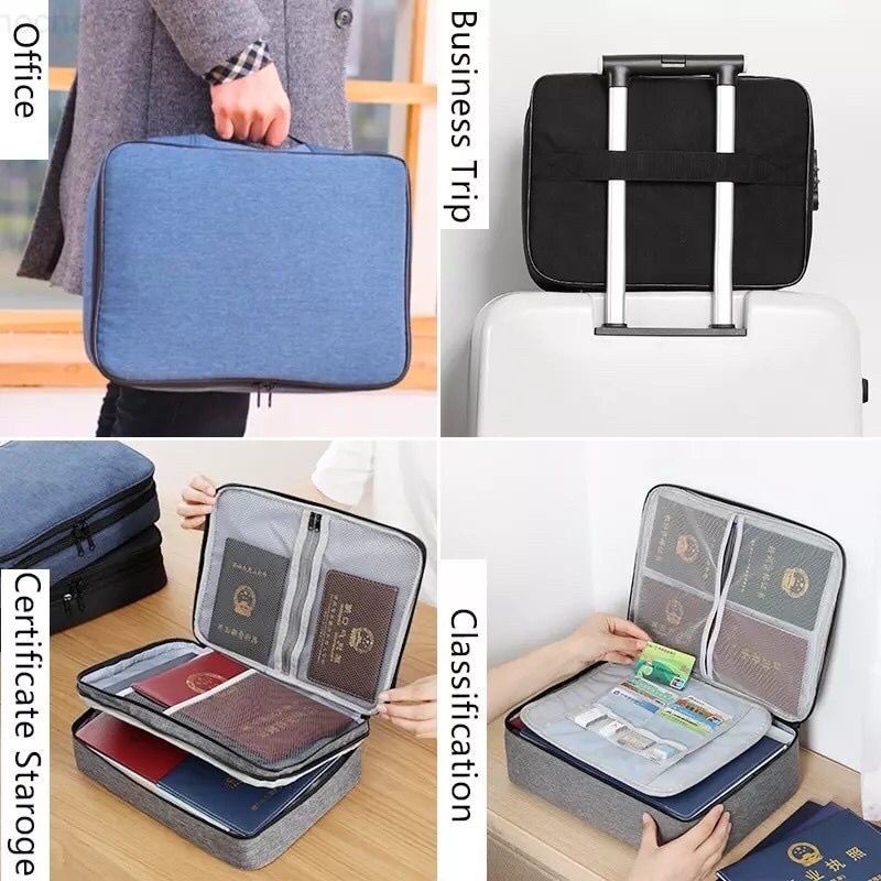 Sgmshop Tas penyimpanan Sertifikat Dokumen Bag Tempat Arsip Tas Multifungsi Tas Dokumen Tempat Penyimpanan Sertifikat File Bag Storage Bag 3 Layer