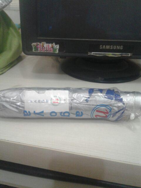 Payung Lipat  Silver Biru Polos Sablon Promosi