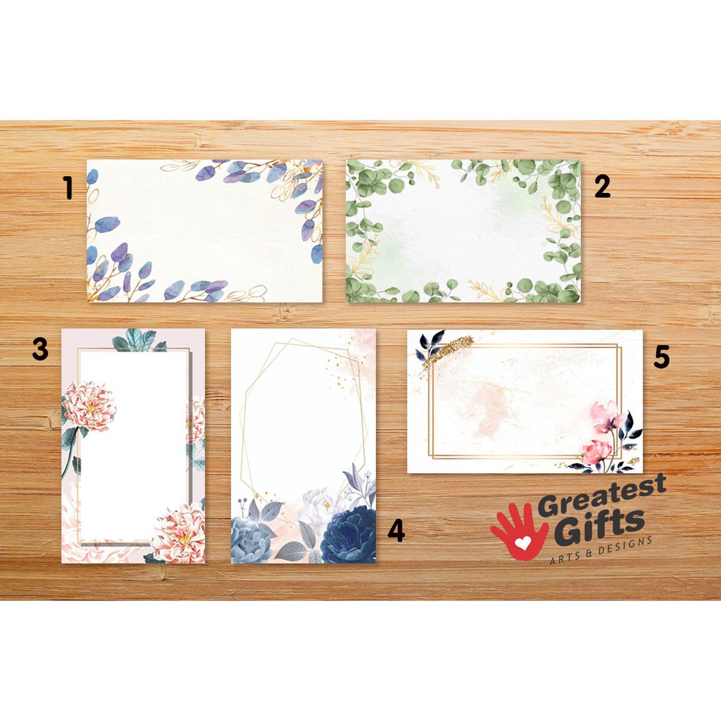 

Kartu Ucapan MINI untuk Gift Hangtag Hampers Tema Daun dan Bunga