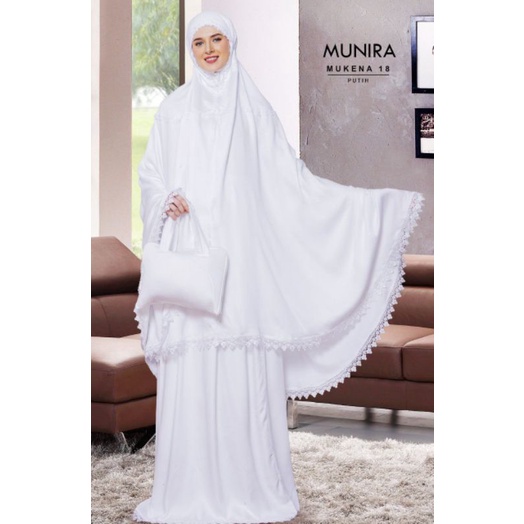 MUKENA PUTIH UKHTI MUNIRA/MUKENA PREMIUM/ MUKENA IED SERIES