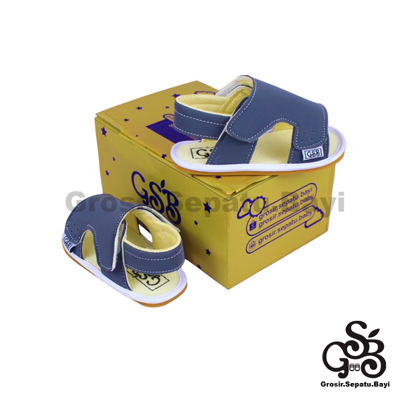 sendal bayi sepatu bayi sandal bayi  laki laki perempuan prewalker bayi  umur 2 - 12 bulan model casual S01 polos ABU ringan fleksibel &amp; Anti Slip