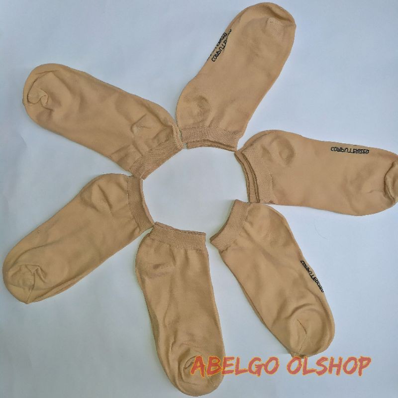 kaos kaki mata kaki wanita warna cream/kaos kaki nylon pendek