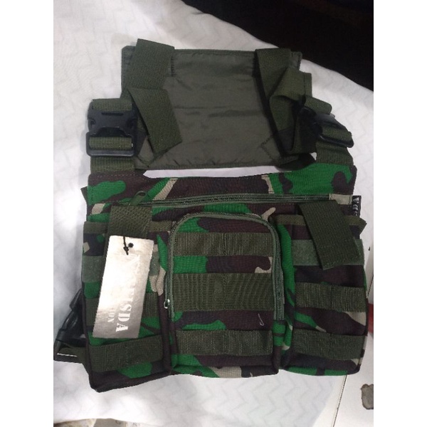 tas dada/chest bag/chest bag army/tas anti angin/tas anti maling/tas dada loreng tni