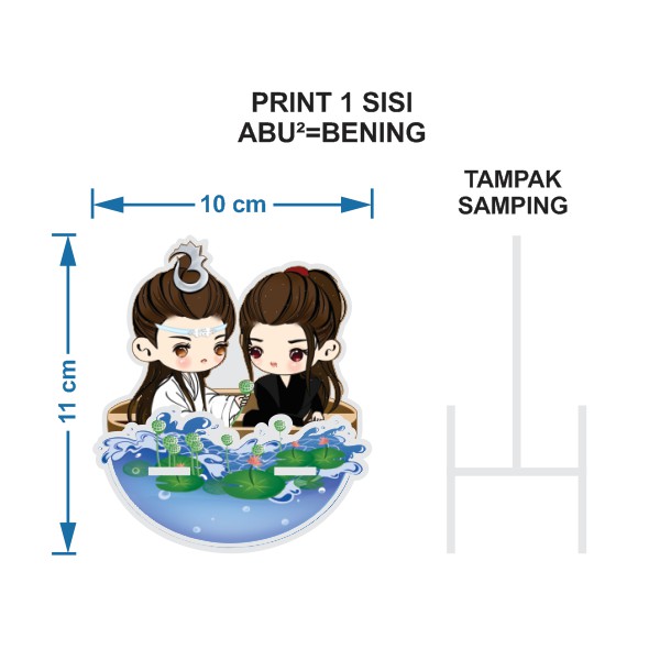 Standee Goyang uk.11x10 Print 1 Sisi Akrilik 3mm Custom
