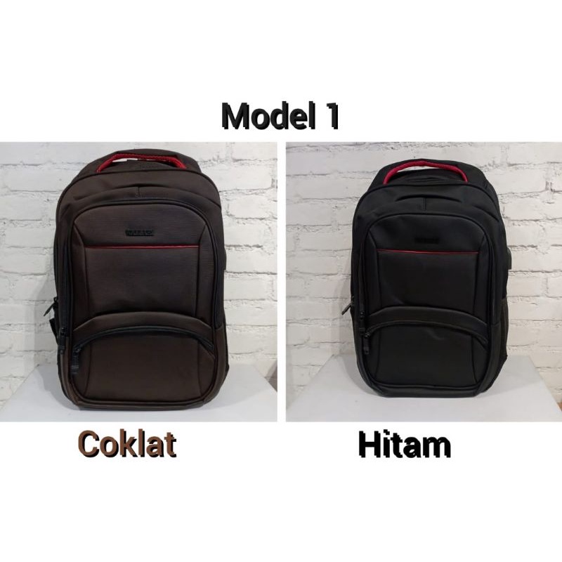 Tas ransel kanvas besar pria kantor kerja + USB WALLABY 80695 / 80696