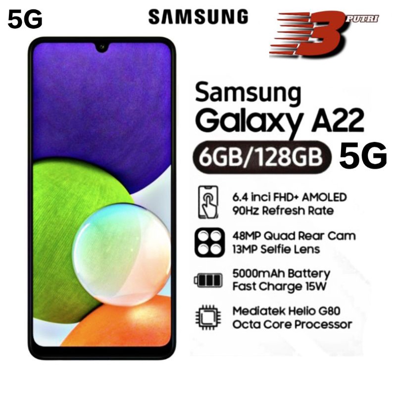 Samsung Galaxy A22 5G Ram (6/128Gb) Garansi Resmi