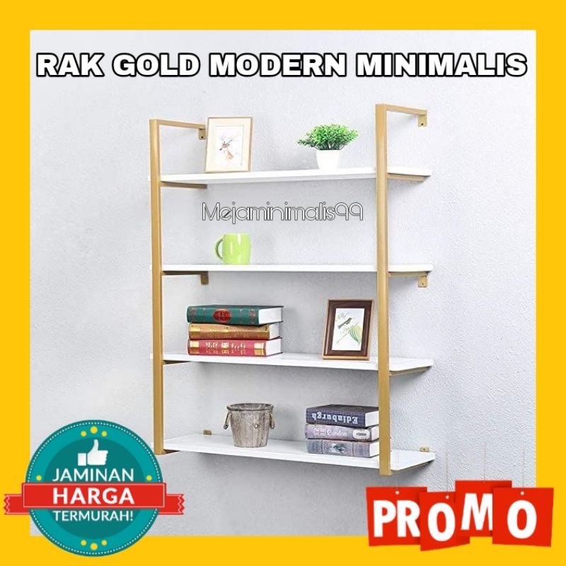 DAVA - RAK MINIMALIS RAK DINDING GOLD MODERN RAK DINDING MINIMALIS RAK DINDING BESI RAK DINDING MODE