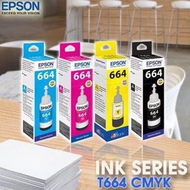 ORIGINAL BOX TINTA EPSON T664 L SERIES WARNA CMY / L120 L310 L360 - Kuning