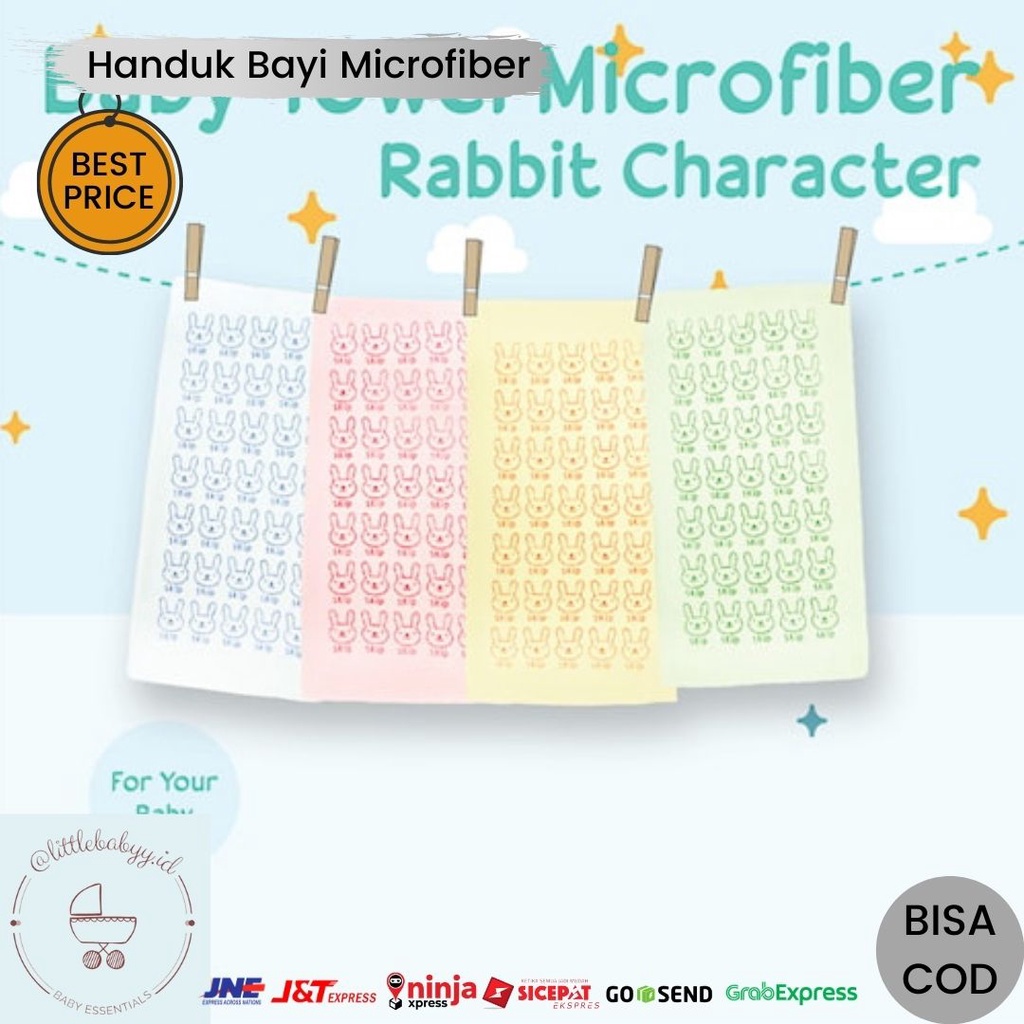 Handuk Bayi Microfiber Ukuran 20x50cm | Handuk Bayi Lembut & Halus Kecil-1
