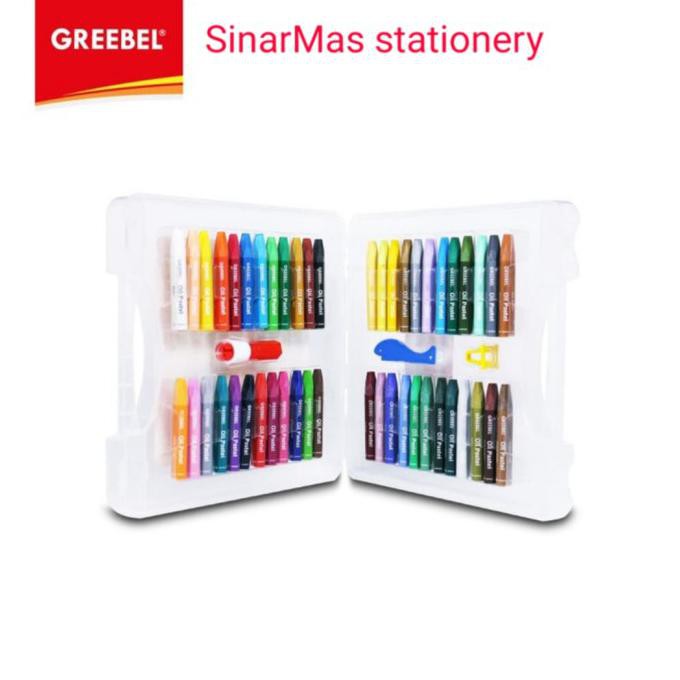 

COD CRAYON 48 WARNA GREEBEL / GREEBEL OIL PASTELS 48 COLOURS NON TOXIC PERALATAN MELUKIS ART SET