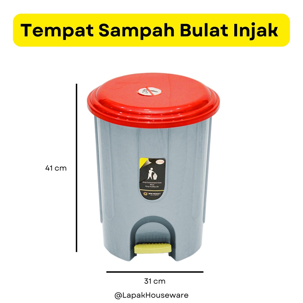 Tempat Sampah Bulat Injak Silver / Tempat Sampah Besar / Tempat Sampah Injak / Tempat Sampah Bagus