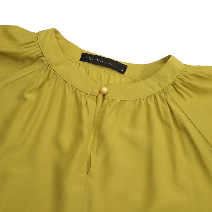 7.7 Zanzea Lengan Panjang Wanita Atasan Kemeja Longgar Polos Blouse Muslim Premium