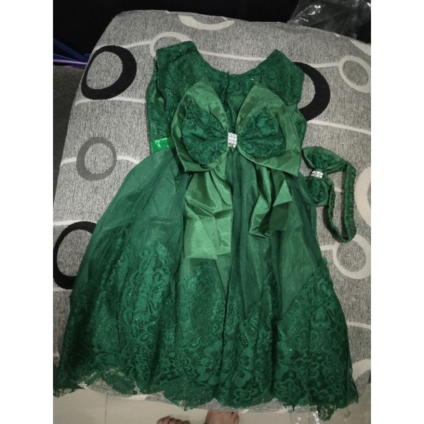 Dress Mewah Anak / Dress Princess Hijau / Dress Natal Anak