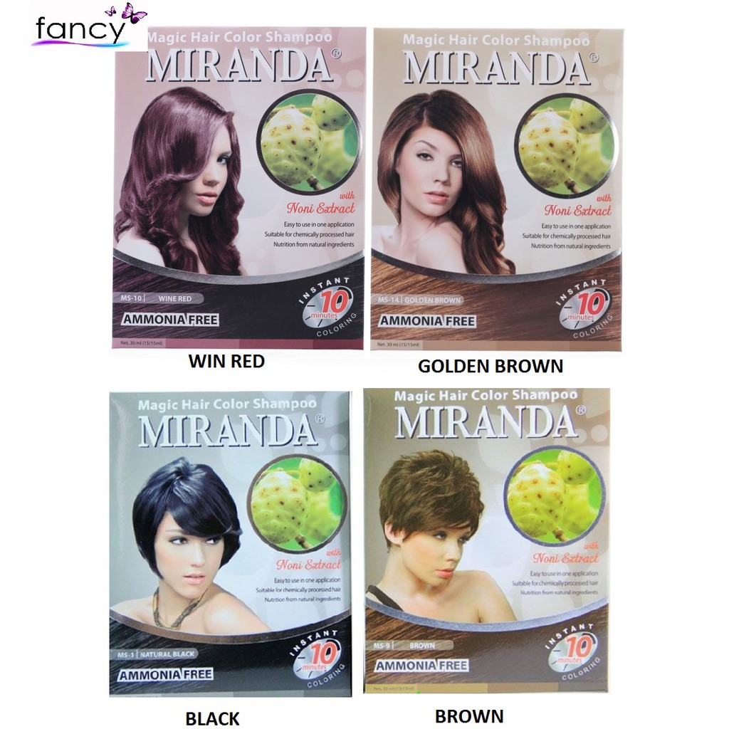 Miranda Magic Hair Color Shampoo Cat Rambut Natural 30ml 