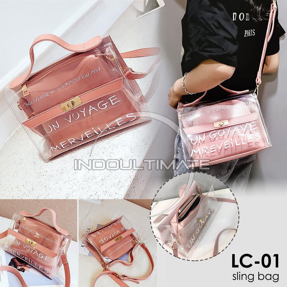 Tas Wanita Tas Slempang Wanita Tas Pesta Tas Fashion Wanita Sling Bag Wanita Transparan Import LC-01