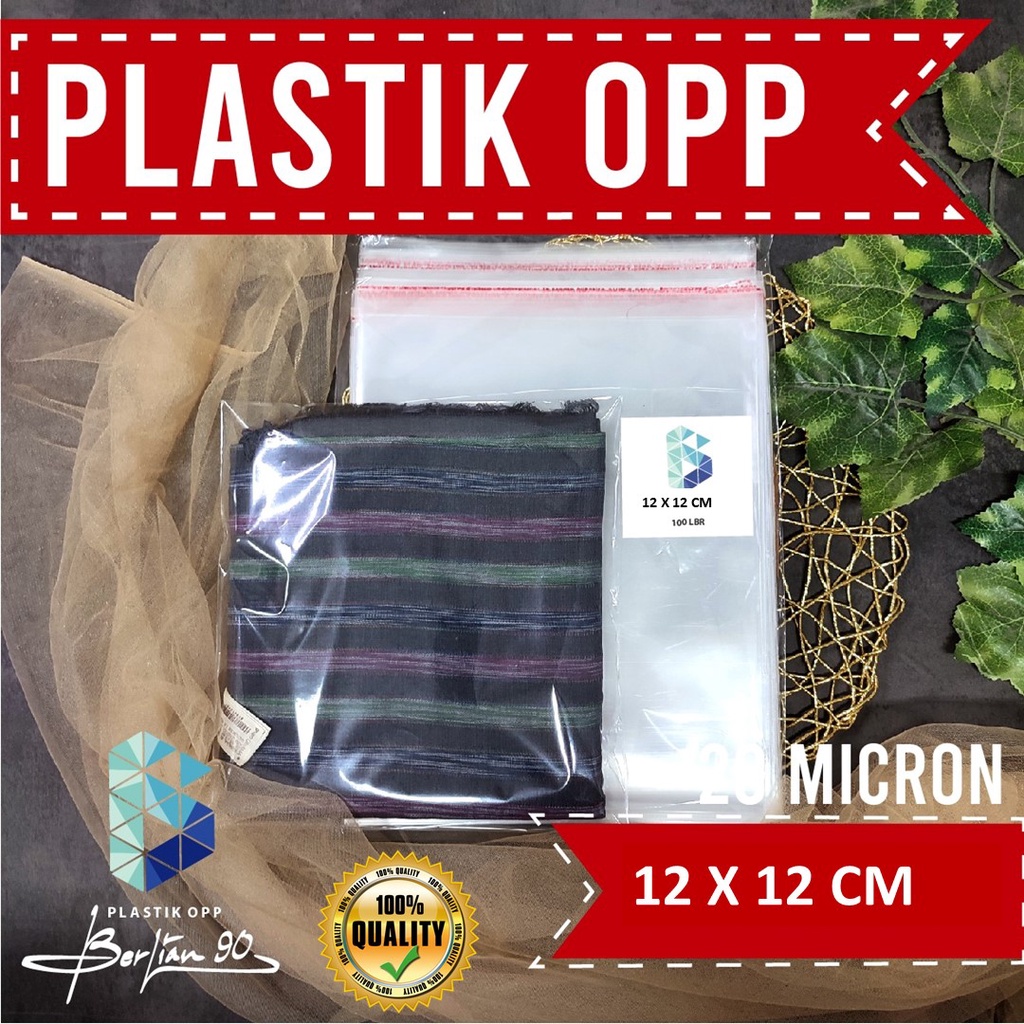 Plastik OPP 12 X 12 CM TEBAL 20 MIC