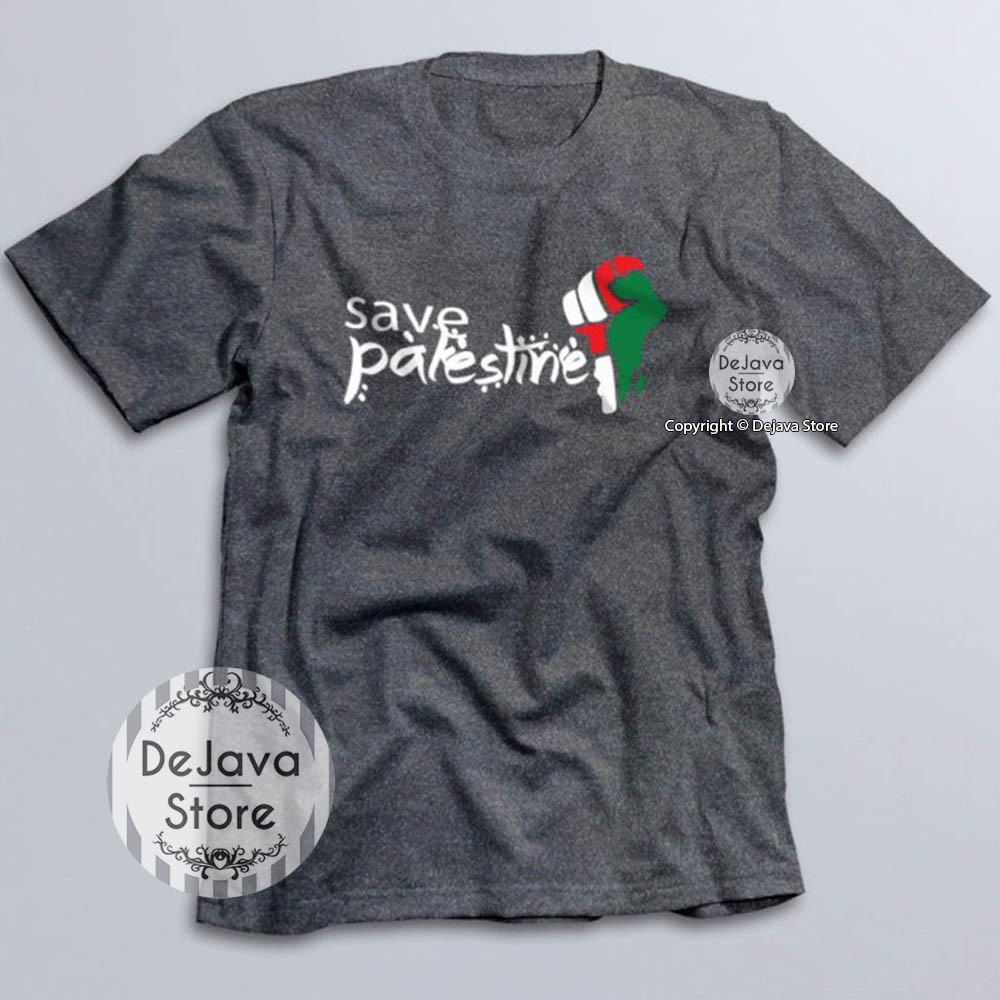 Kaos Dakwah Islami Save Palestine Baju Distro Santri Muslim Tshirt Atasan Murah Populer | 072-2