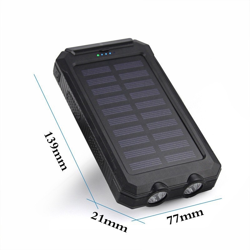 EZPZ 50000 mAh Powerbank Solar Cell Tenaga Matahari Dual USB Flashlight Daya Ponsel