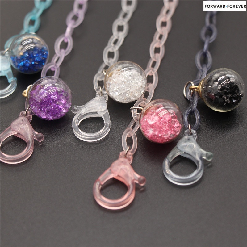 New transparent mask chain ball pendant mask anti-lost lanyard M60065