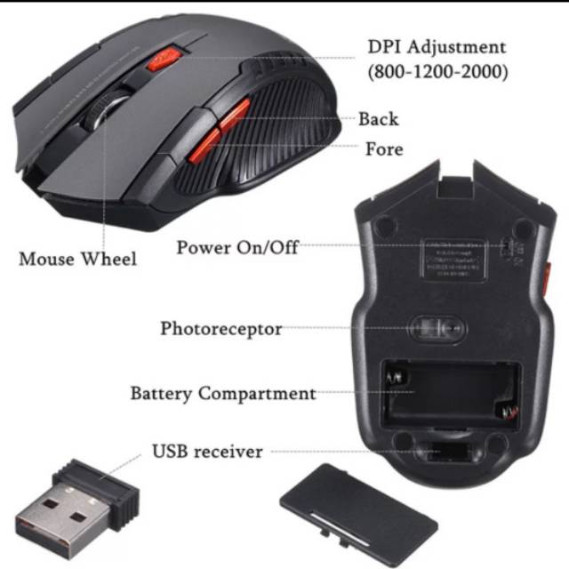 Mouse Wireless Mouse Gaming 6D USB 2.4GHz Optical Mouse USB ORI